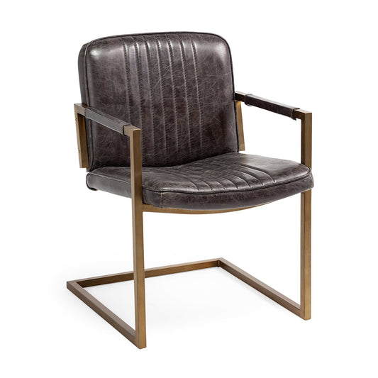 Horner Black Leather Seat Dining Chair - Elite Maison