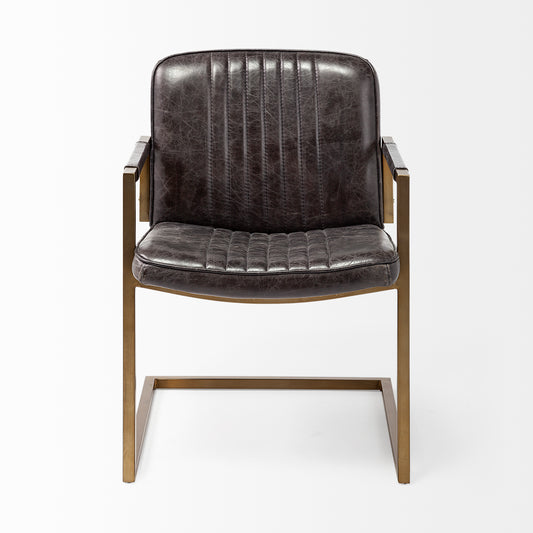 Horner Black Leather Seat Dining Chair - Elite Maison