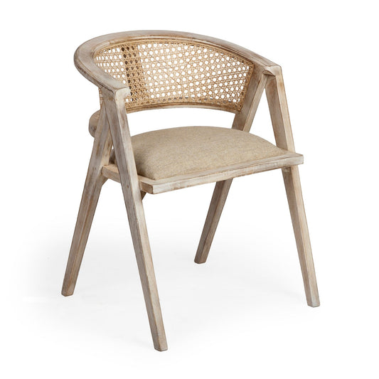 Tabitha I Blonde Wooden Frame Polyester Seat Dining Chair - Elite Maison