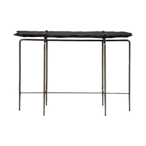 Pinera III Black Slate W/Iron Base Console Table