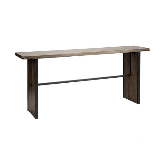 Ledger II Live-Edge Wooden Brown Console Table - Elite Maison