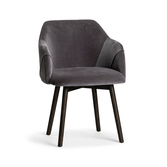 Ronald II Grey Velvet Wrap Dining Chair - Elite Maison