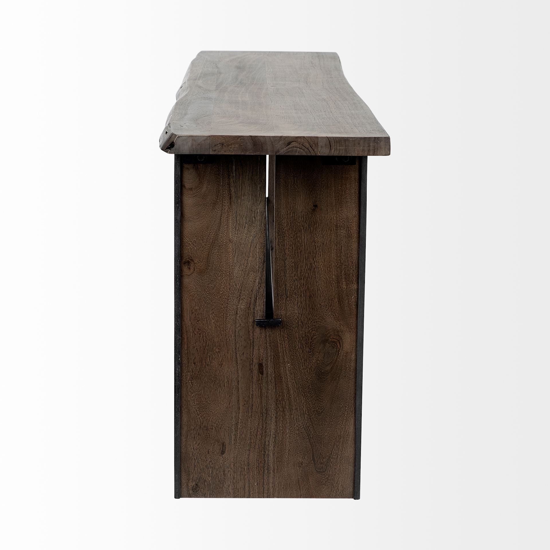 Ledger II Live-Edge Wooden Brown Console Table