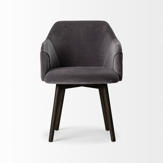 Ronald II Grey Velvet Wrap Dining Chair - Elite Maison