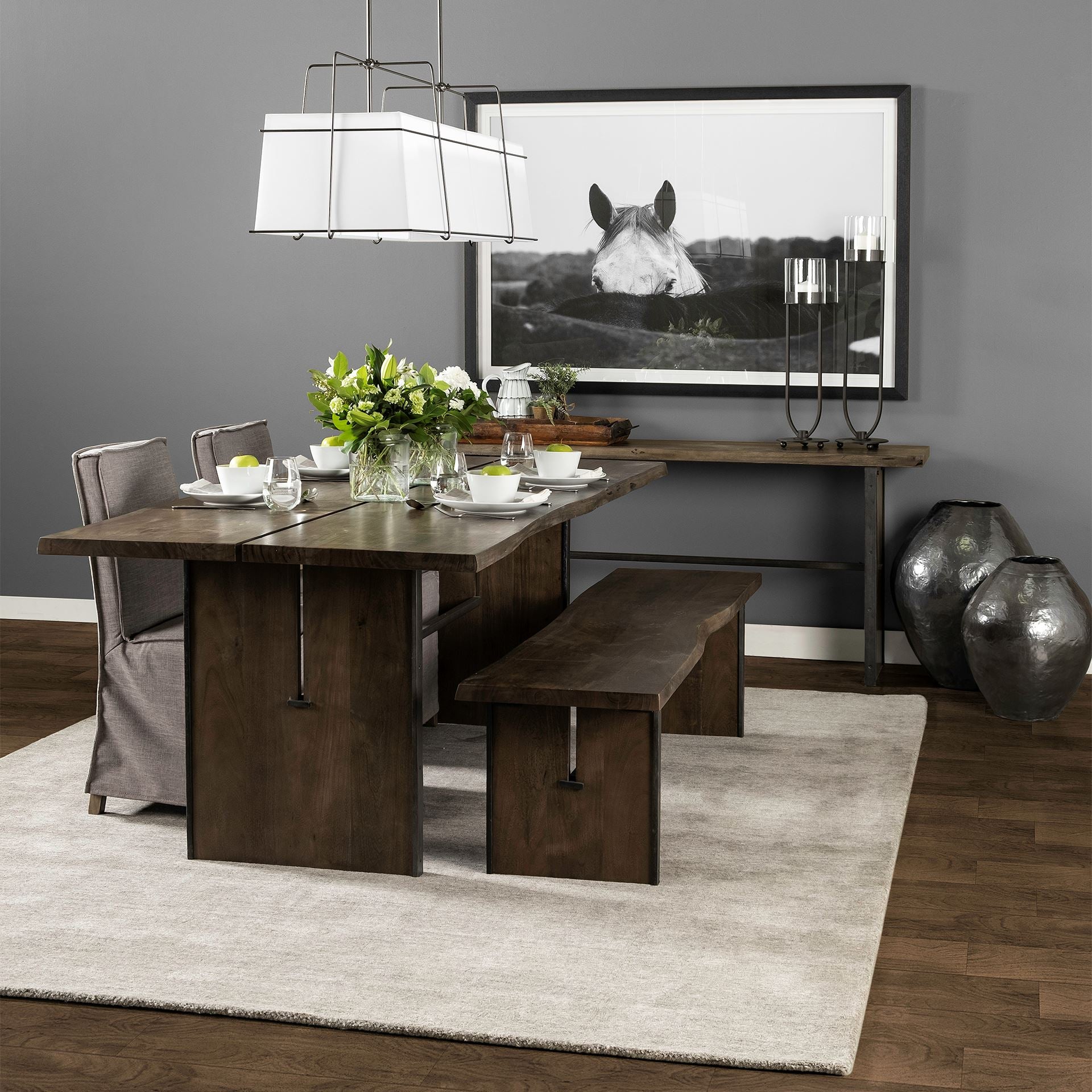 Ledger II Live-Edge Wooden Brown Console Table