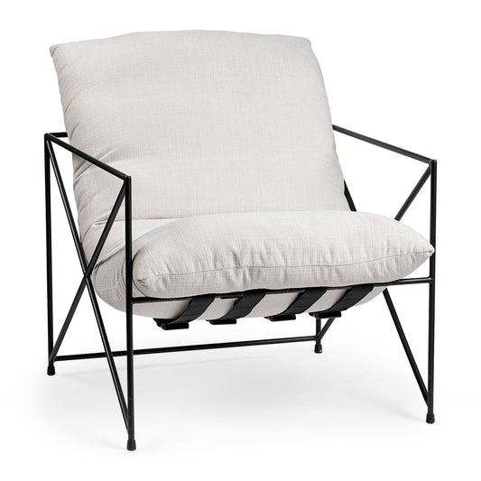 Leonidas Cream Upholstered Accent Chair - Elite Maison
