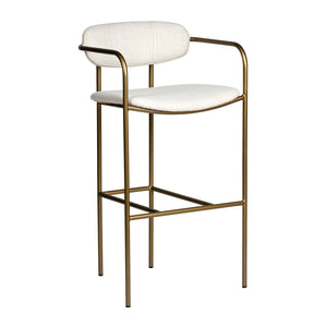 Parker III Cream Fabric Seat Bar Stool