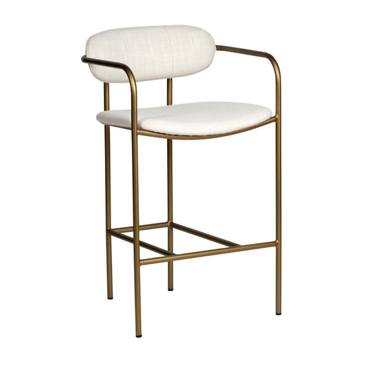 Parker II Cream Fabric Seat Counter Stool - Elite Maison
