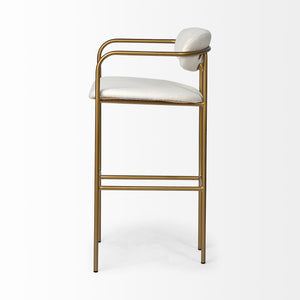 Parker III Cream Fabric Seat Bar Stool