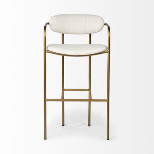 Parker III Cream Fabric Seat Bar Stool