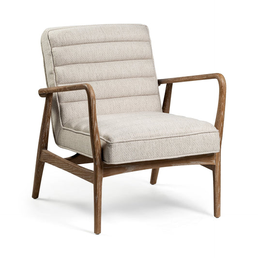Mercana Ajax II cream fabric accent chair with sleek design and comfortable upholstery, ideal for modern living spaces.