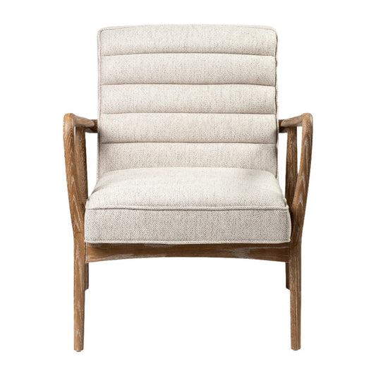 Mercana Ajax II cream fabric accent chair with modern design and plush seating, perfect for any living space.