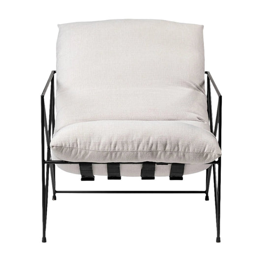 Leonidas Cream Upholstered Accent Chair - Elite Maison