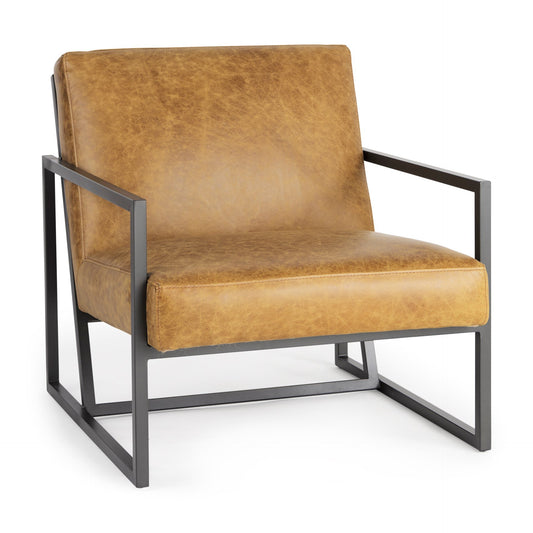 Mercana Armelle leather accent chair featuring a sleek design and comfortable seating in a stylish living room setting.