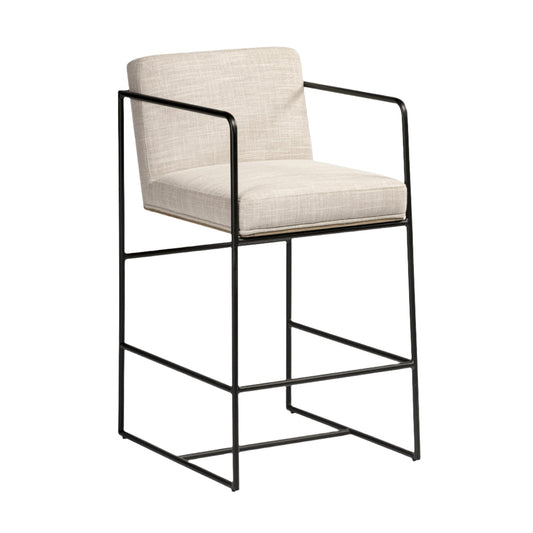 Stamford Light Beige Upholstered Seat Counter Stool - Elite Maison