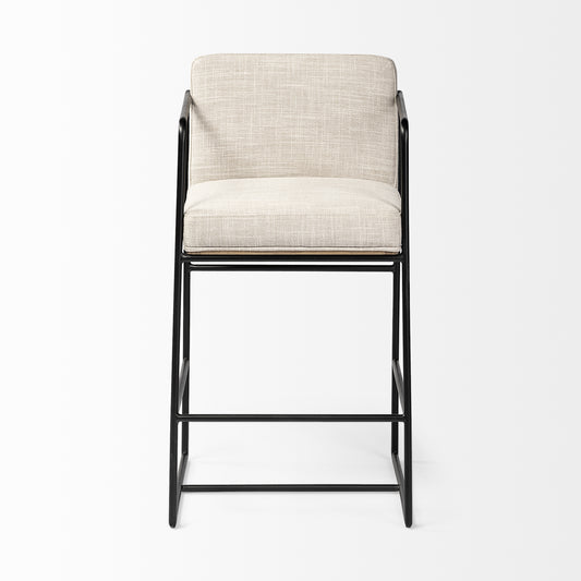 Stamford Light Beige Upholstered Seat Counter Stool - Elite Maison