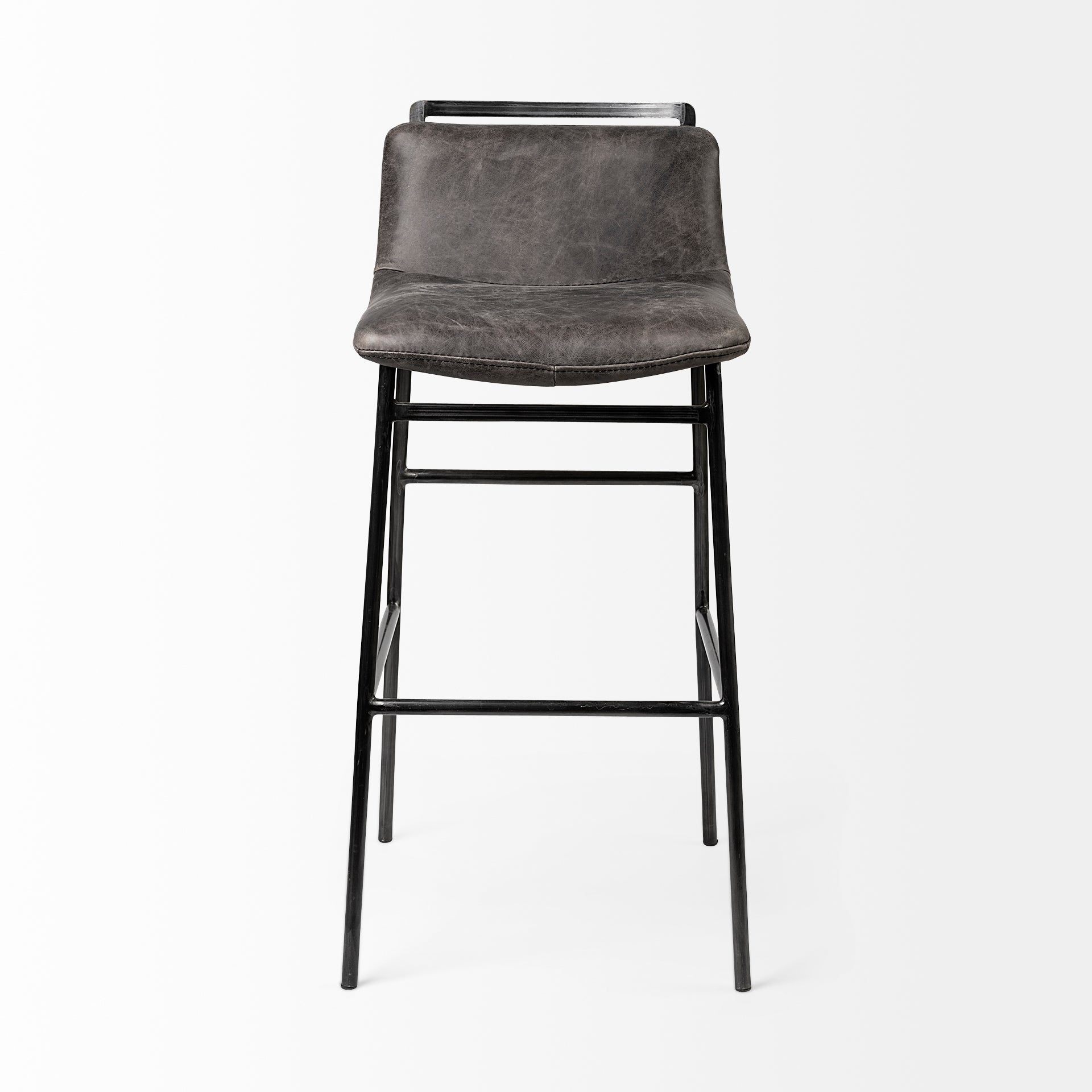 Kavalan II Ebony Leather Seat Bar Stool