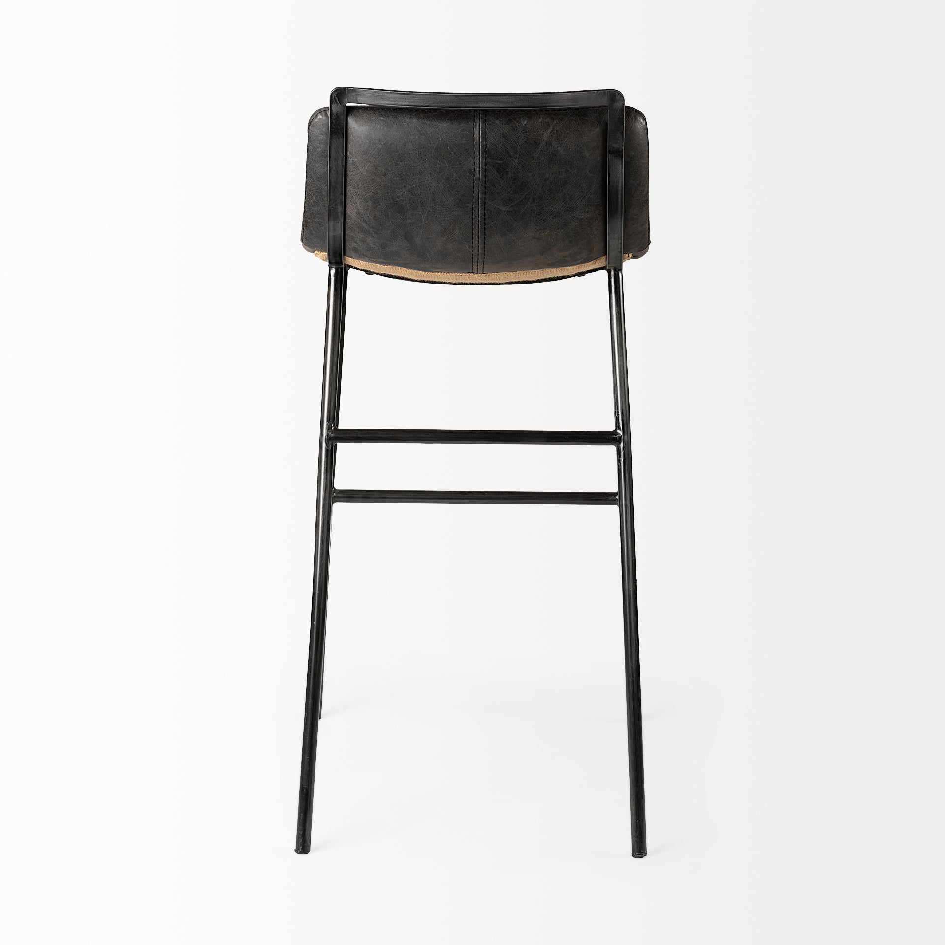 Kavalan II Ebony Leather Seat Bar Stool