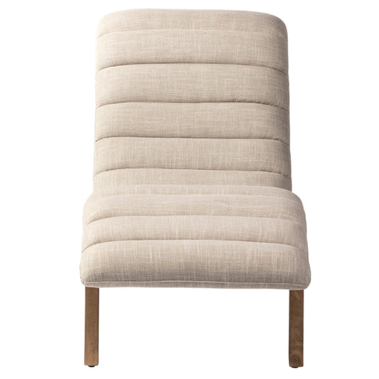 Mercana Pierre Chaise Lounge in modern minimalist fabric, a stylish accent chair perfect for contemporary living spaces.