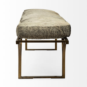 Jessie Hair-On-Hide Seat Accent Bench