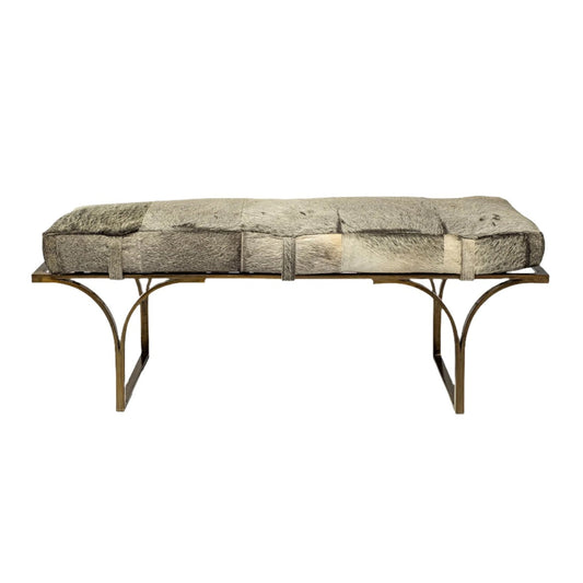 Jessie Hair-On-Hide Seat Accent Bench - Elite Maison