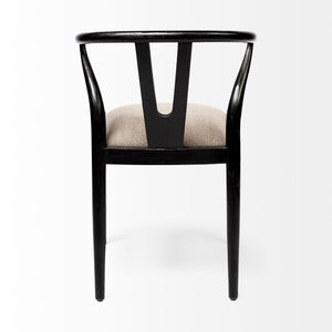 Trixie I Black Wooden Base Linen Seat Dining Chair