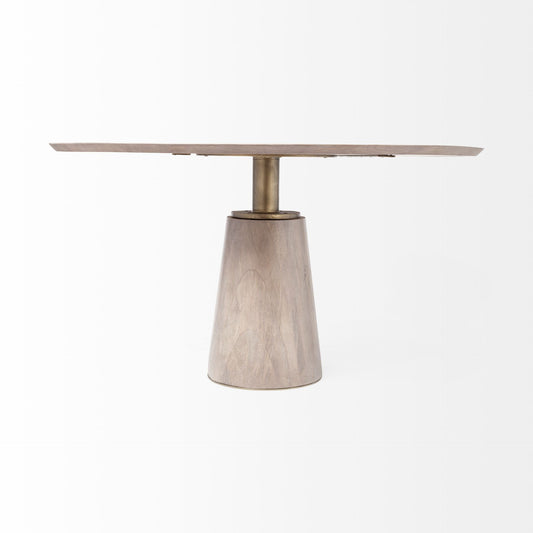 Maxwell II Brown Solid Wood Top Dining Table - Elite Maison