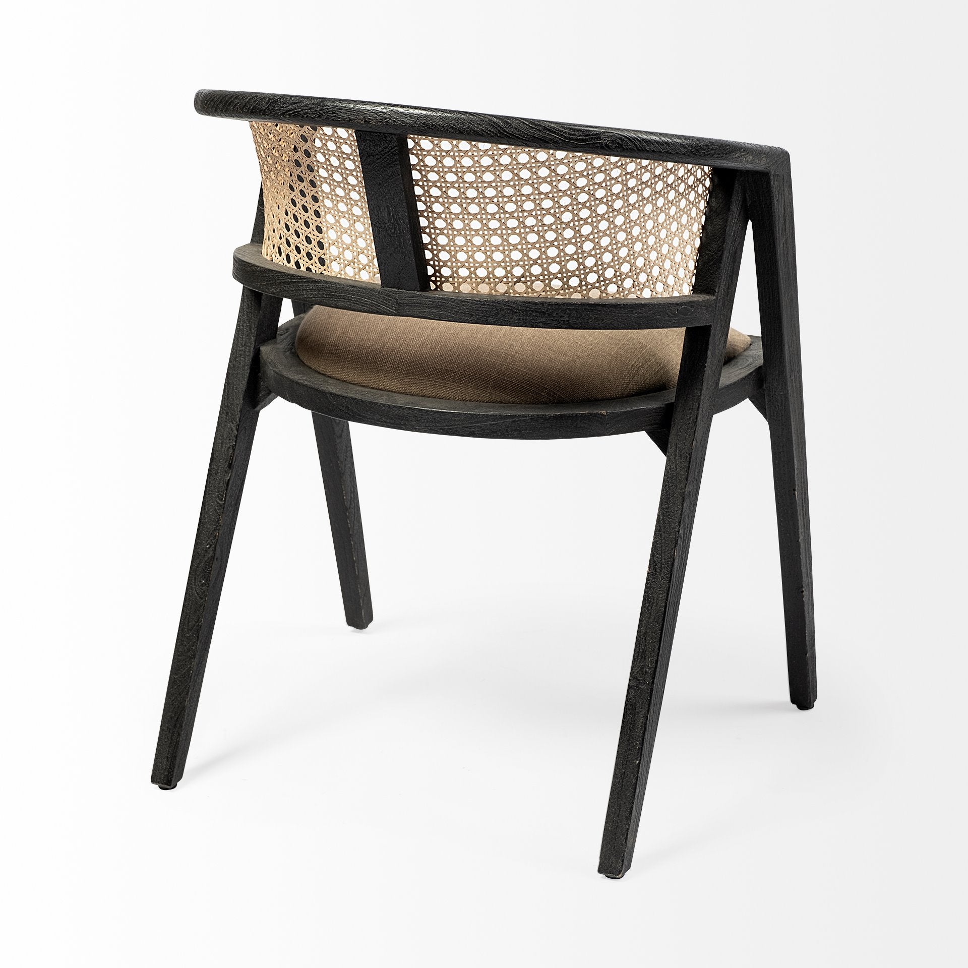 Tabitha I Black Wooden Frame Linen Wrap Seat Dining Chair