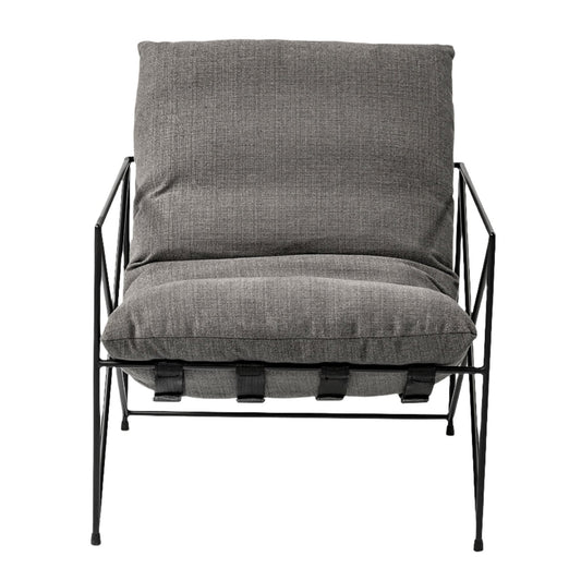 Leonidas Grey Fabric Wrap Accent Chair