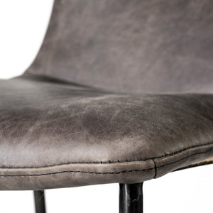 Kavalan II Ebony Leather Seat Bar Stool