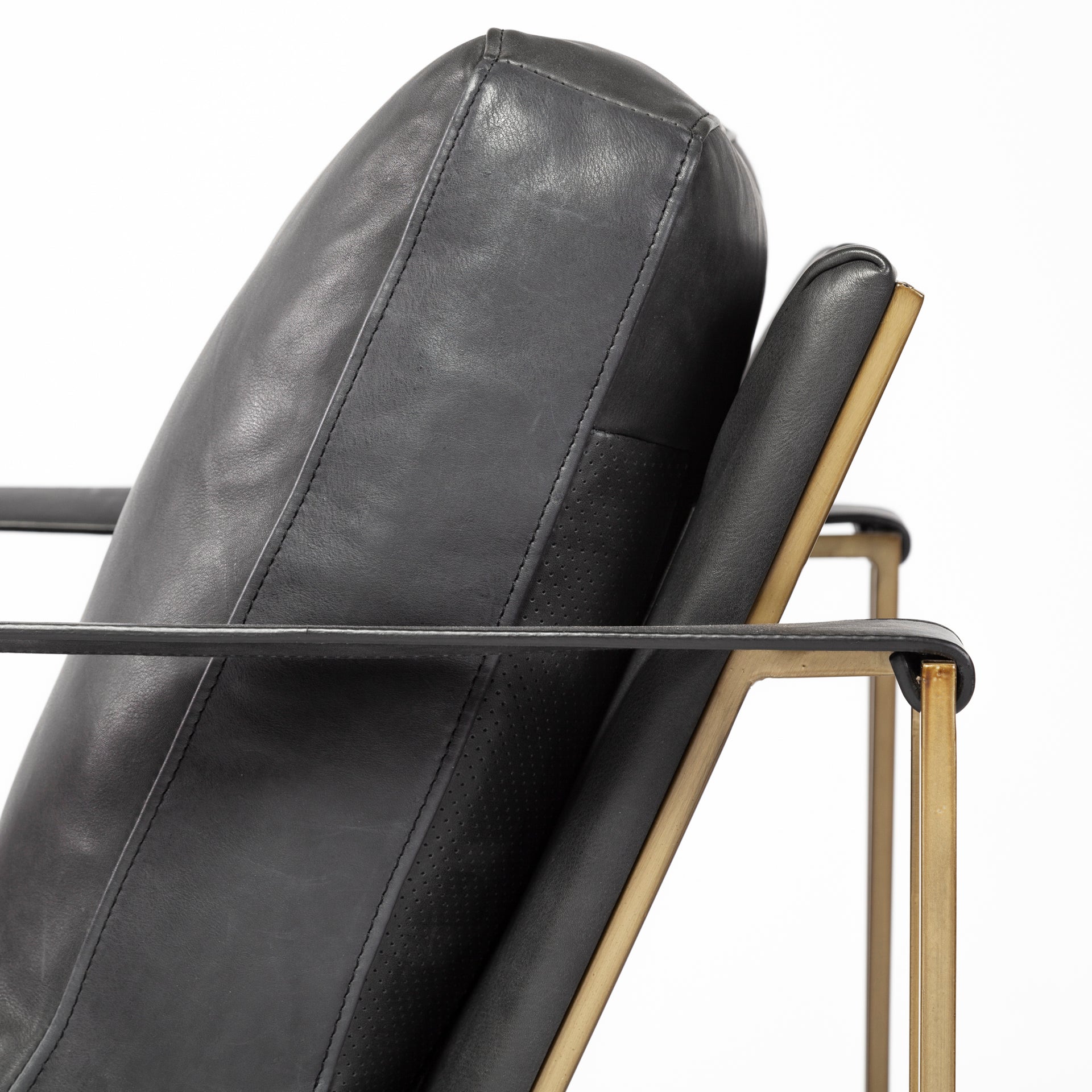 Watson Black Leather Wrap Accent Chair