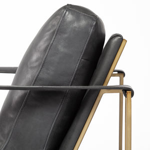 Watson Black Leather Wrap Accent Chair