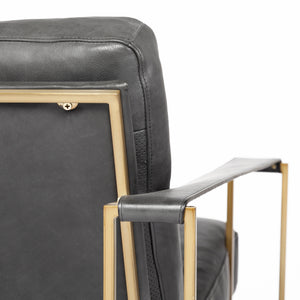 Watson Black Leather Wrap Accent Chair