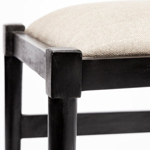 Trixie I Black Wooden Base Linen Seat Dining Chair