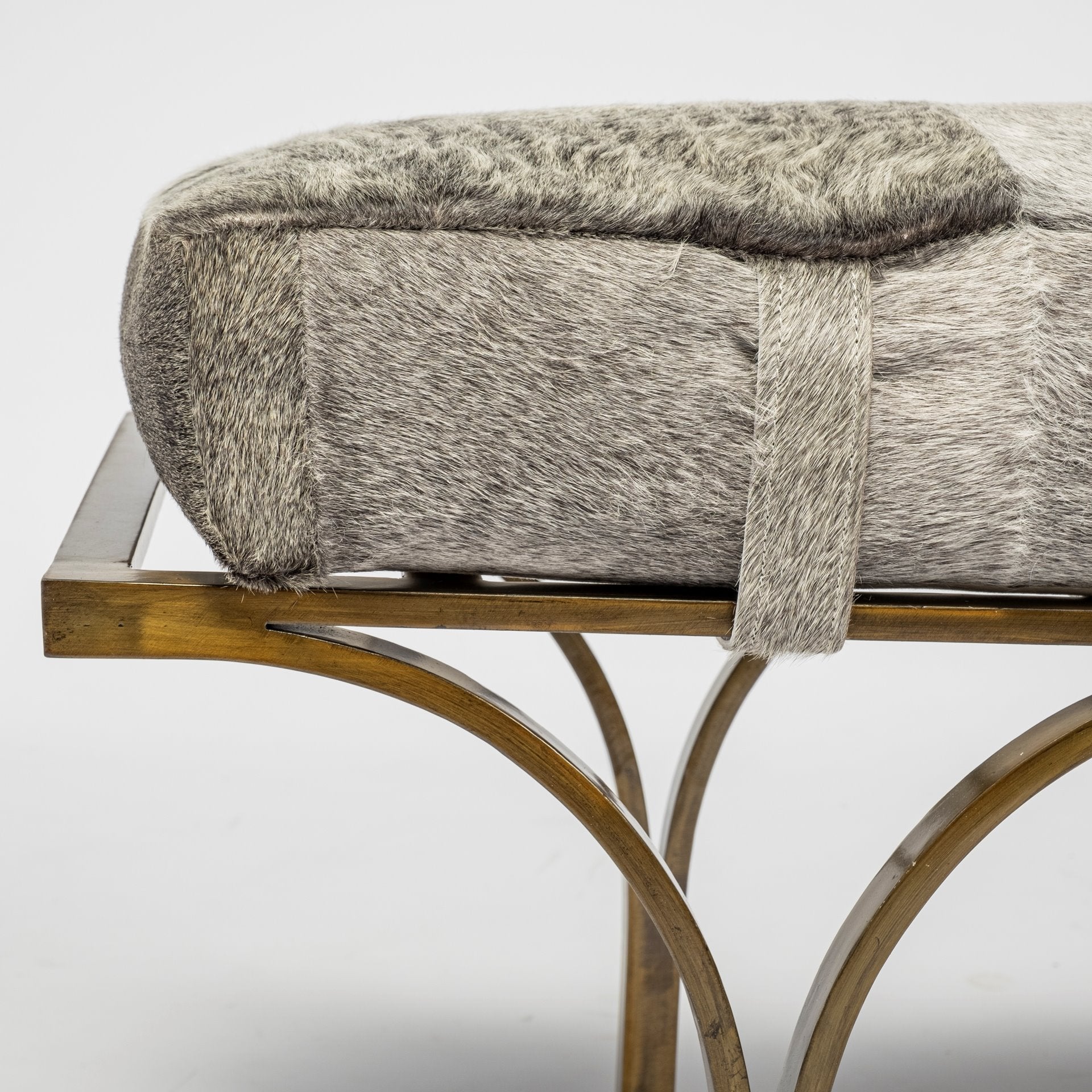 Jessie Hair-On-Hide Seat Accent Bench