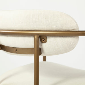 Parker III Cream Fabric Seat Bar Stool