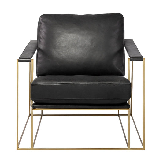Watson Black Leather Wrap Accent Chair - Elite Maison