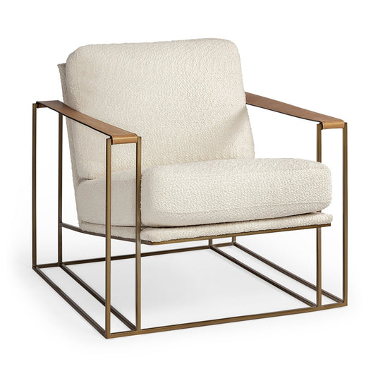 Watson Cream Fabric Wrap Accent Chair - Elite Maison