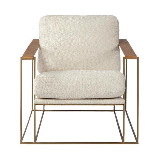 Watson Cream Fabric Wrap Accent Chair - Elite Maison