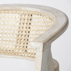 Tabitha Beige Fabric/Rattan Seat Counter Stool