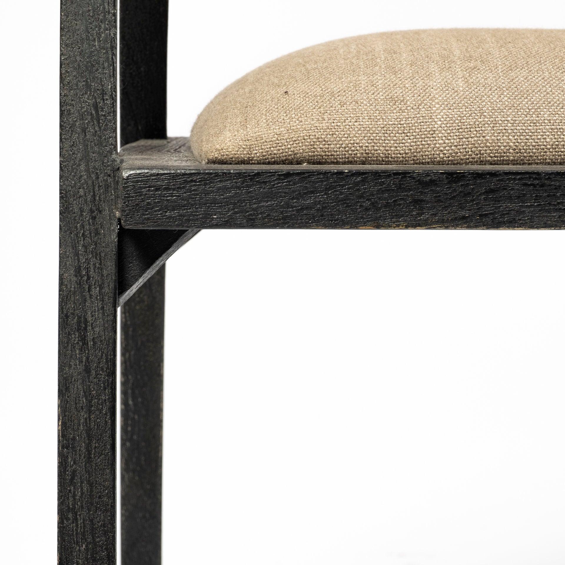 Tabitha I Black Wooden Frame Linen Wrap Seat Dining Chair