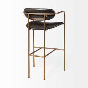 Parker Brown Faux Leather Seat Bar Stool