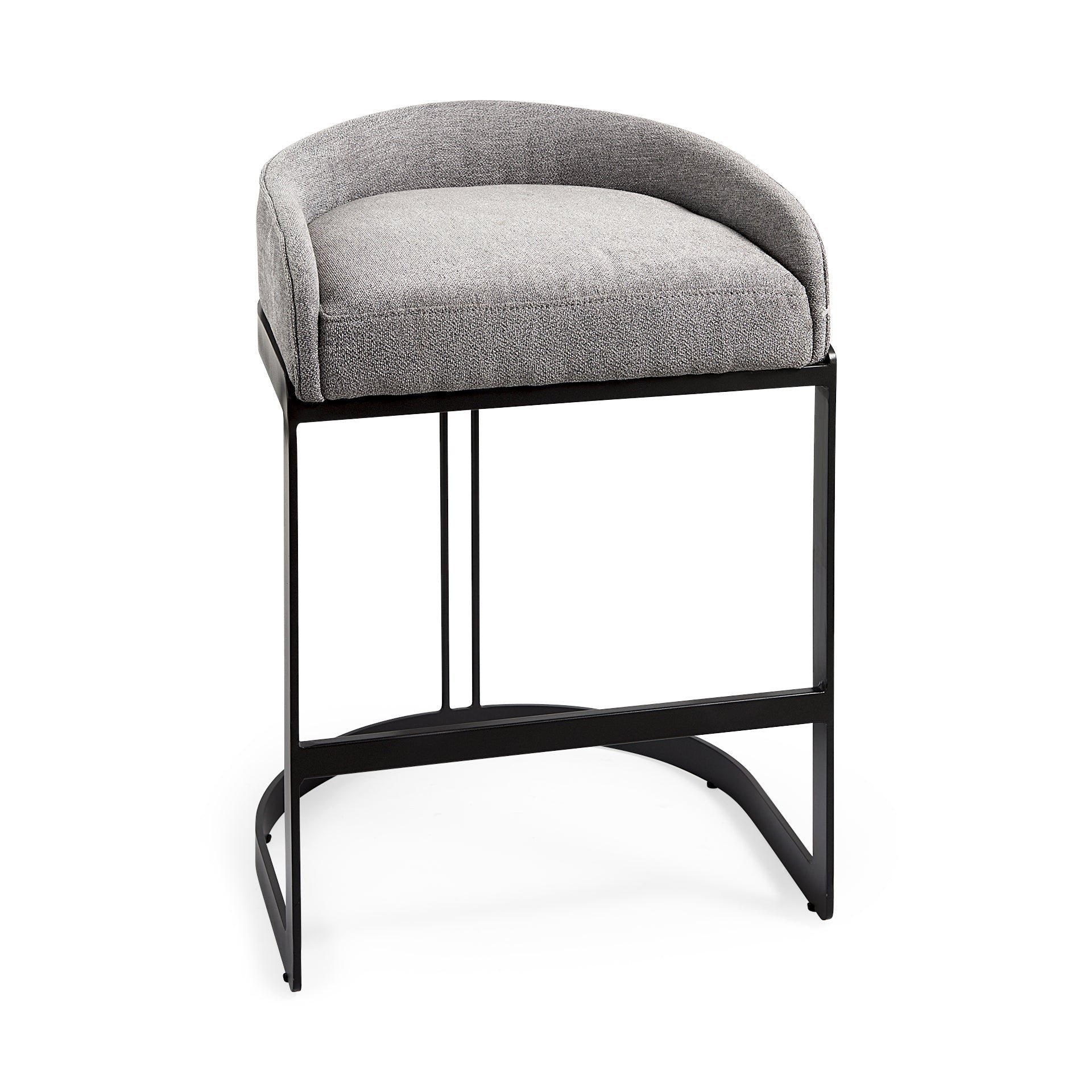 Hollyfield Gray Fabric Seat Counter Stool