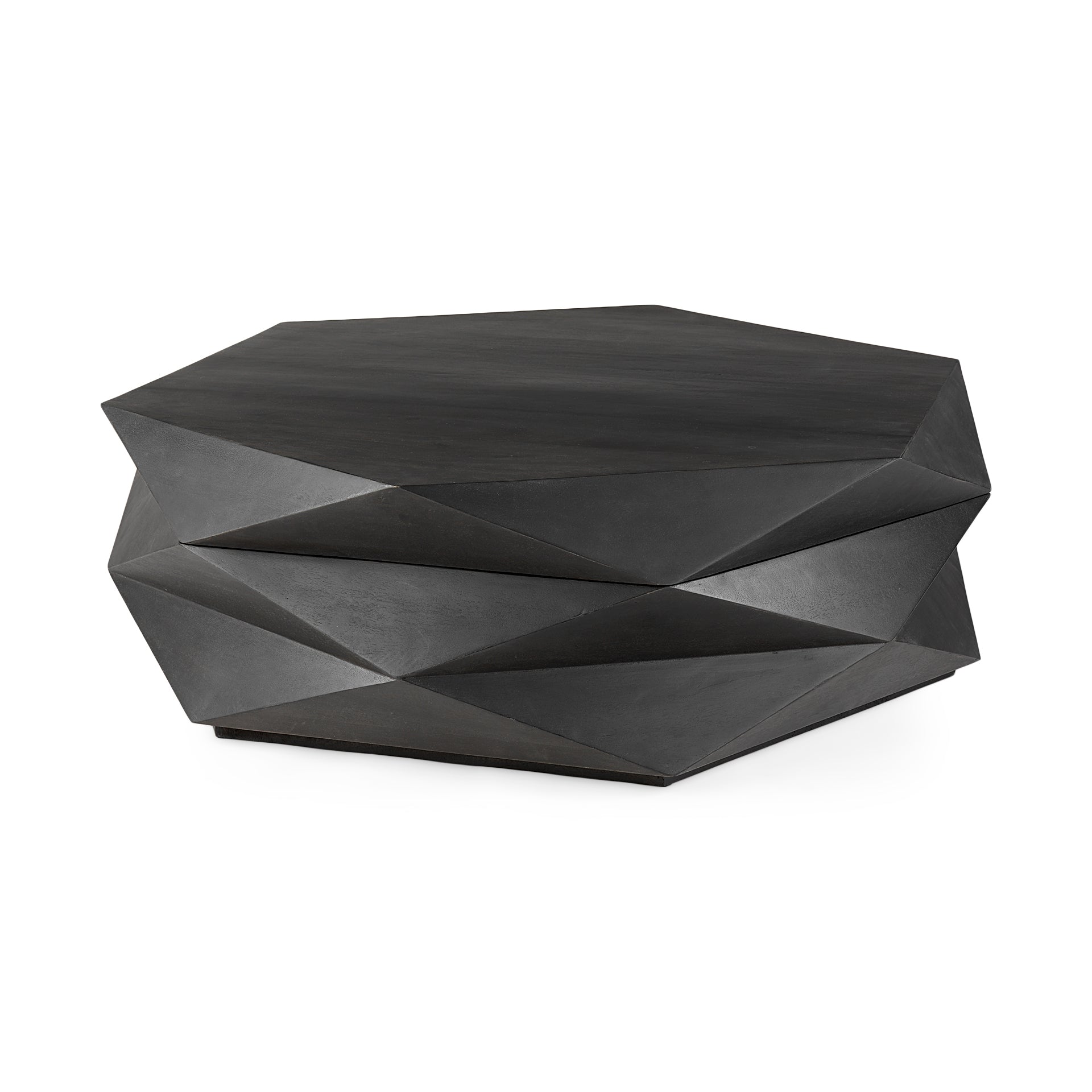 Arreto 48x48 Solid Wood Hexagonal Storage Coffee Table