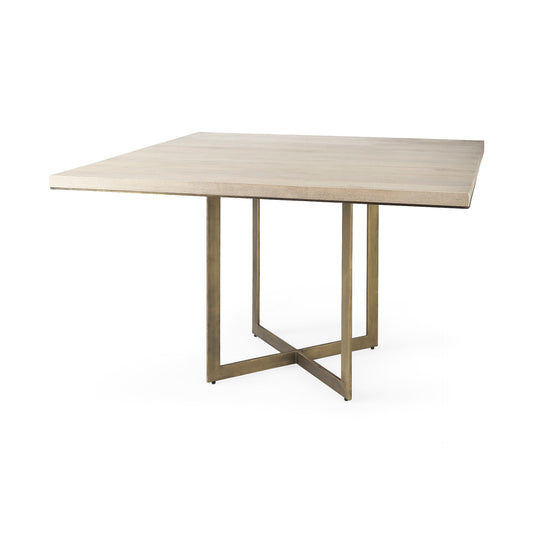 Faye I Barely Gray Finished Wood Square Dining Table - Elite Maison