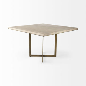 Faye I Barely Gray Finished Wood Square Dining Table