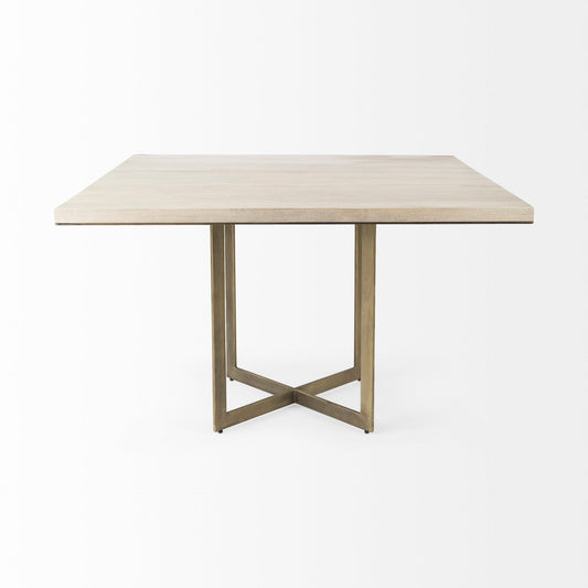 Faye I Barely Gray Finished Wood Square Dining Table - Elite Maison