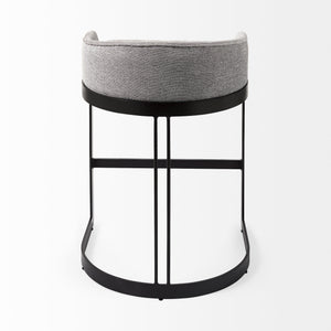 Hollyfield Gray Fabric Seat Counter Stool