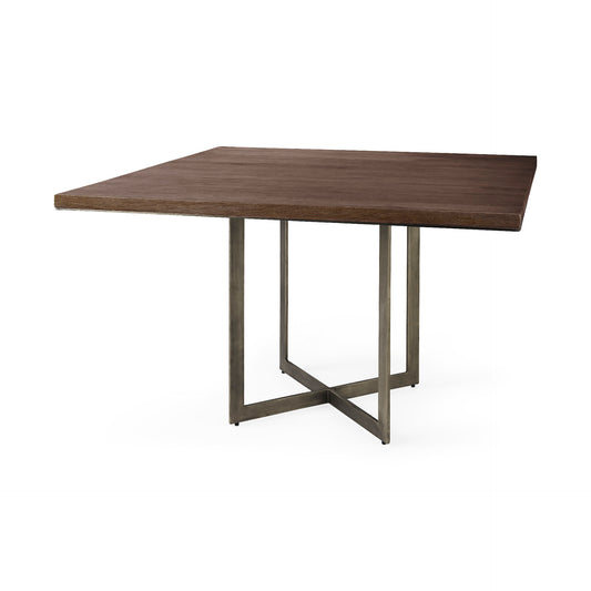 Faye Medium Brown Square Dining Table - Elite Maison