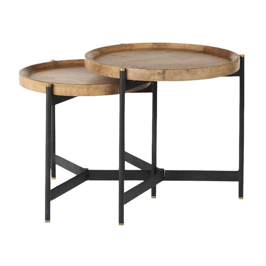 Marquisa Wood Side Tables- Set of 2 - Elite Maison